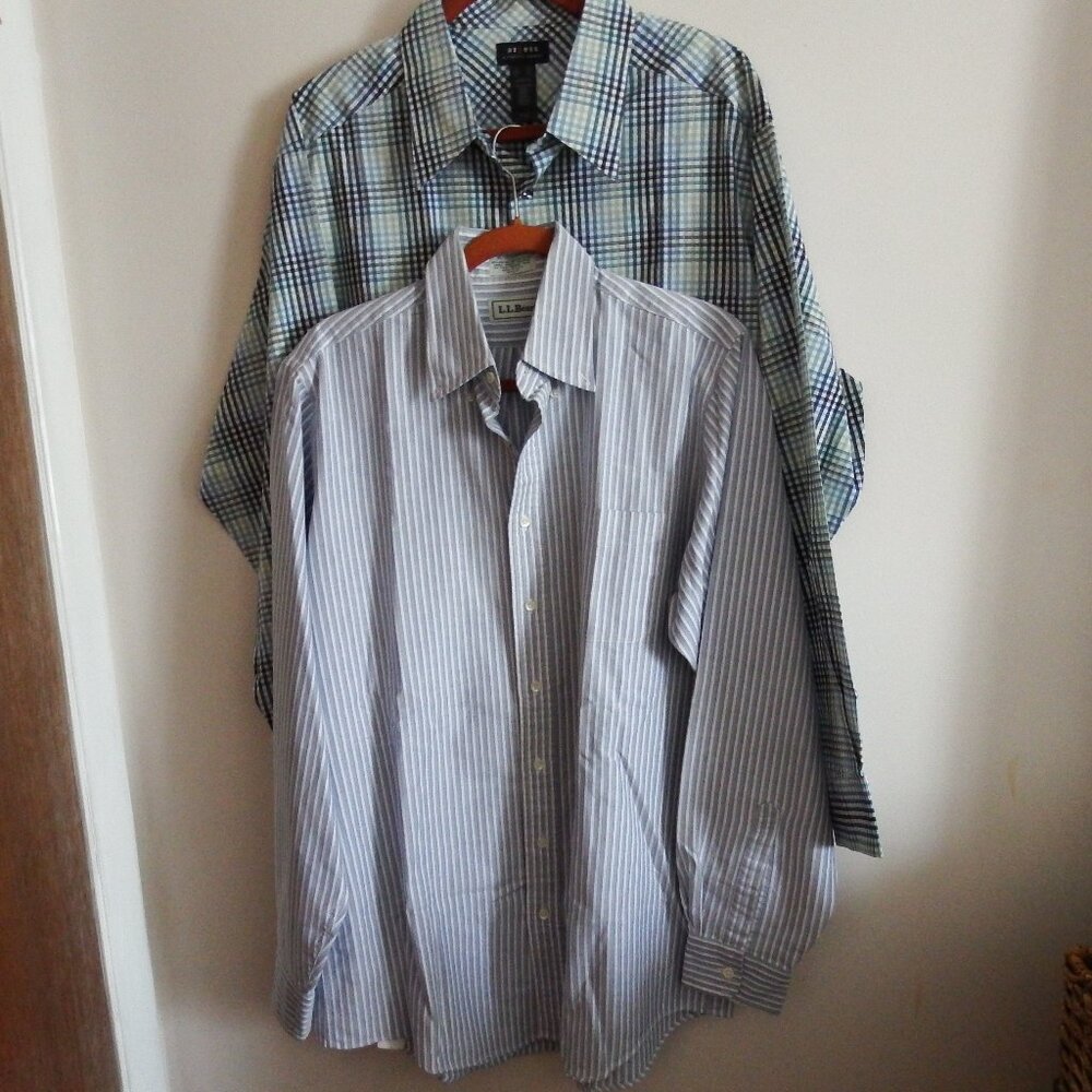 Bundle of 2 Men's Long Sleeve Shirts  Axcess XXL/LL Bean 16.5-37